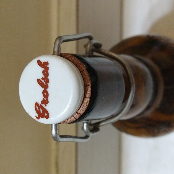 Vintage Empty Porcelain Cork Swing Top Grolsch Lager Beer Bottle - Picture 2 of 4